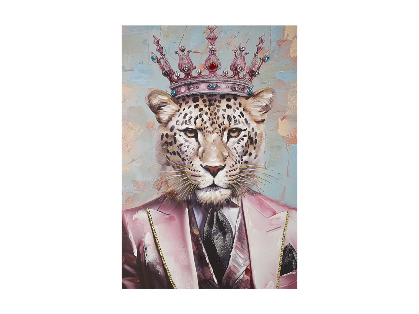 Tableau Imprimé Déco "Léopard" 82x122cm Multicolore