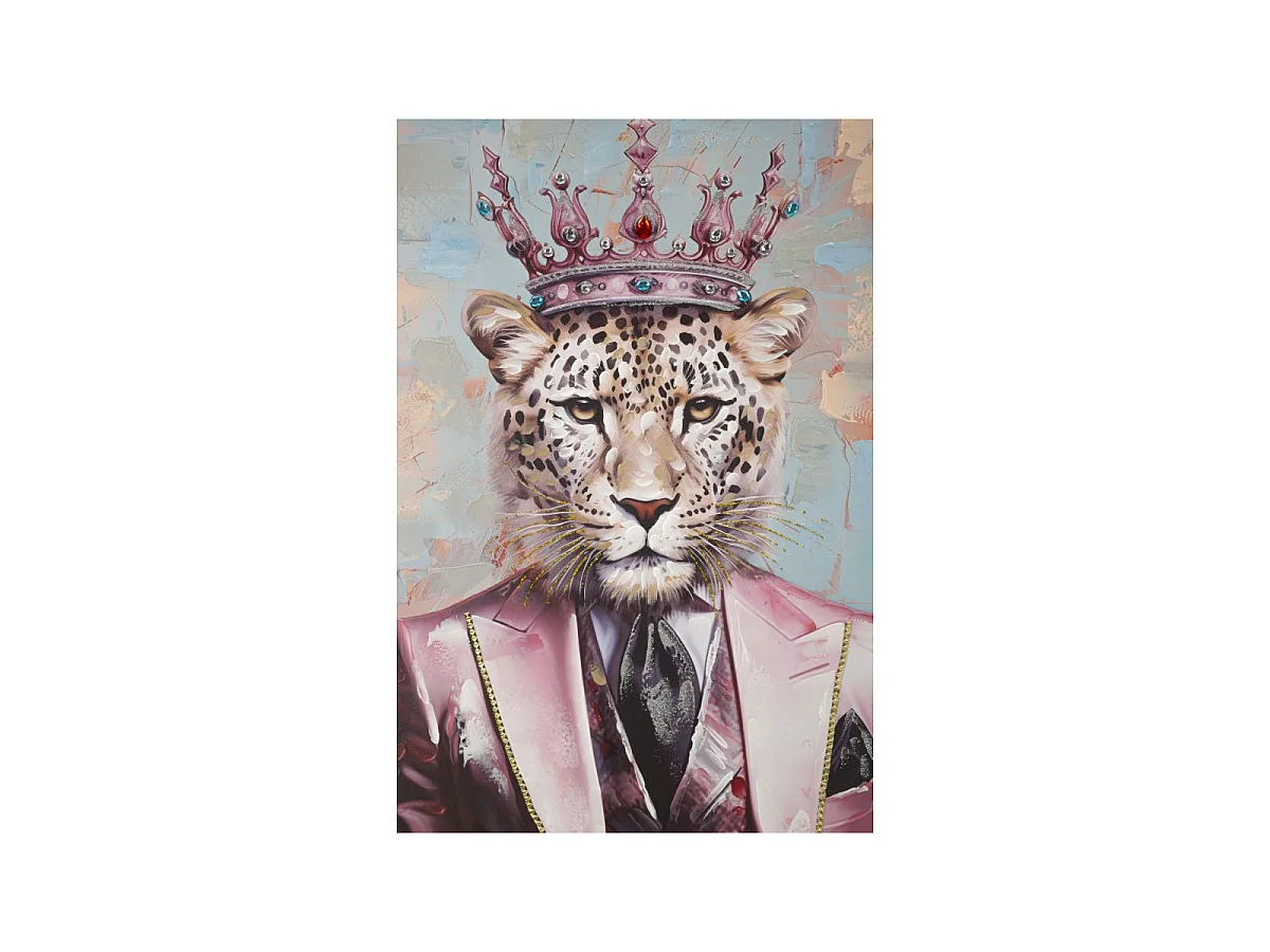 Tableau Imprimé Déco "Léopard" 82x122cm Multicolore