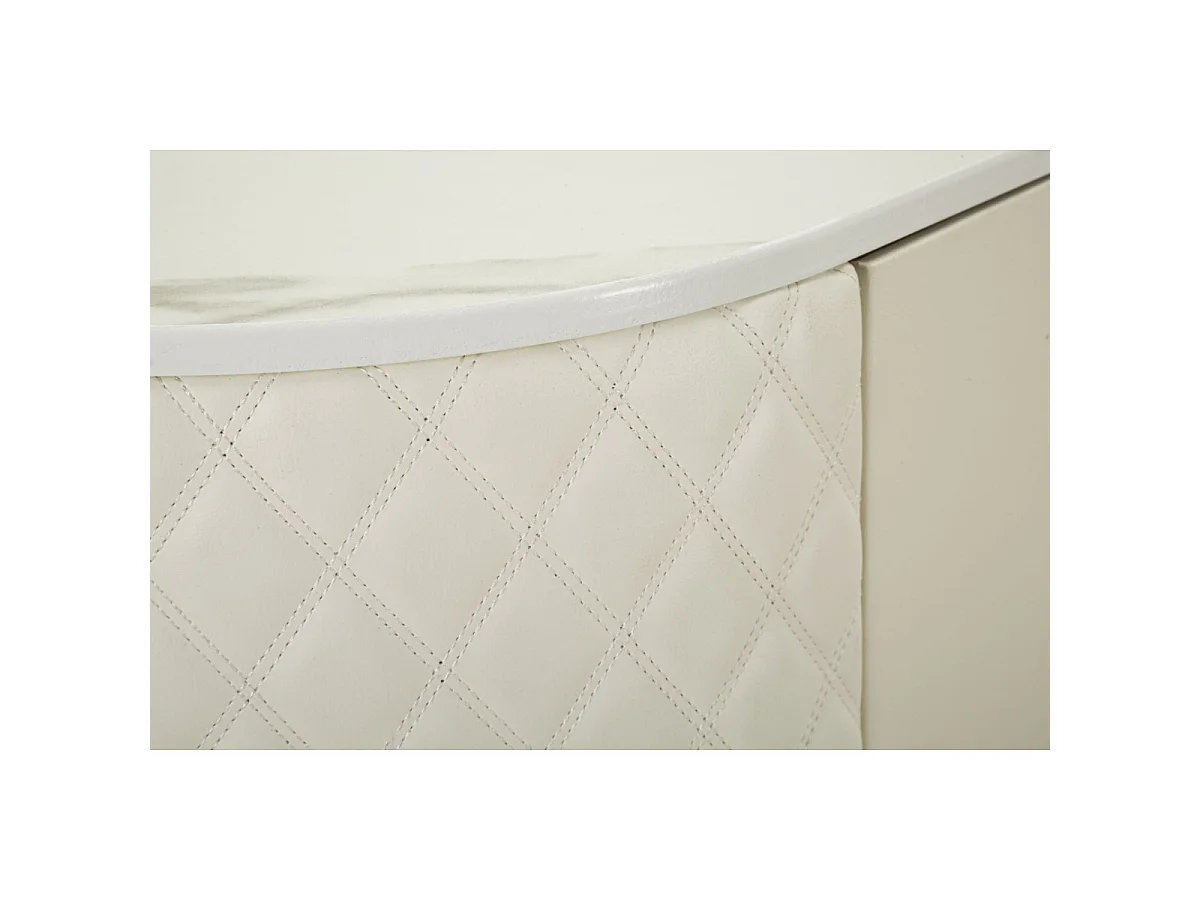 Buffet Design Effet Marbre "Sharon" 120cm Blanc & Or