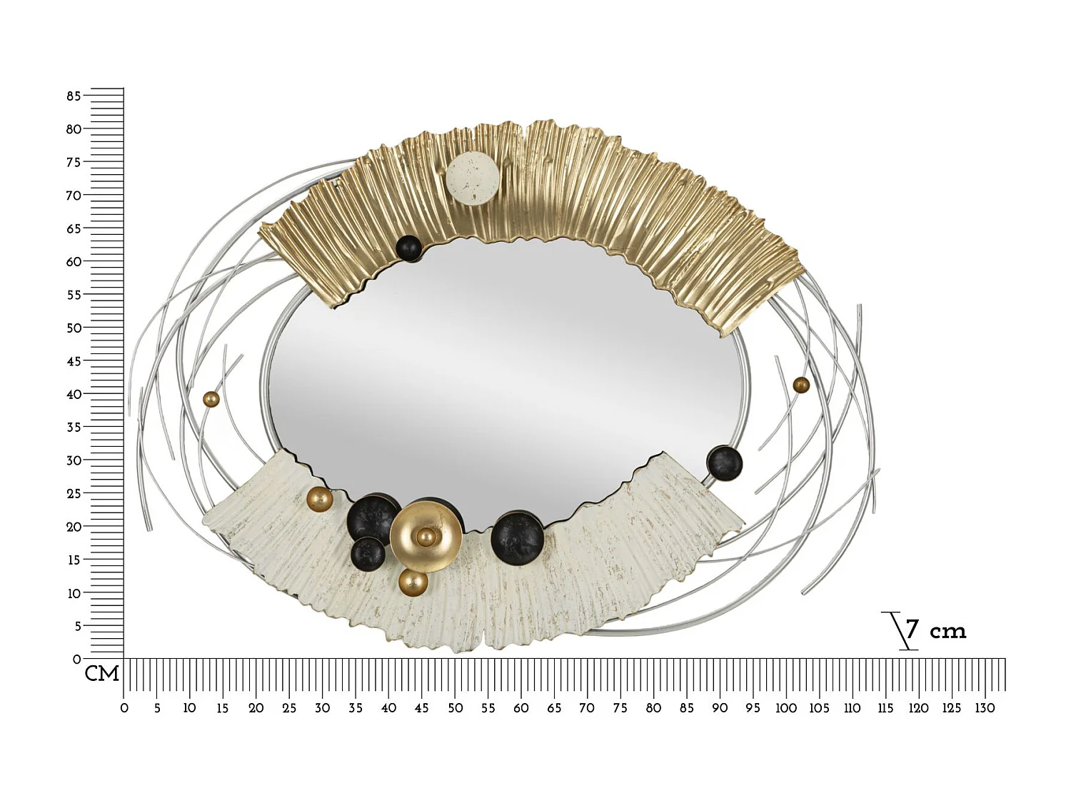 Miroir Mural Déco "Klee" 114cm Multicolore