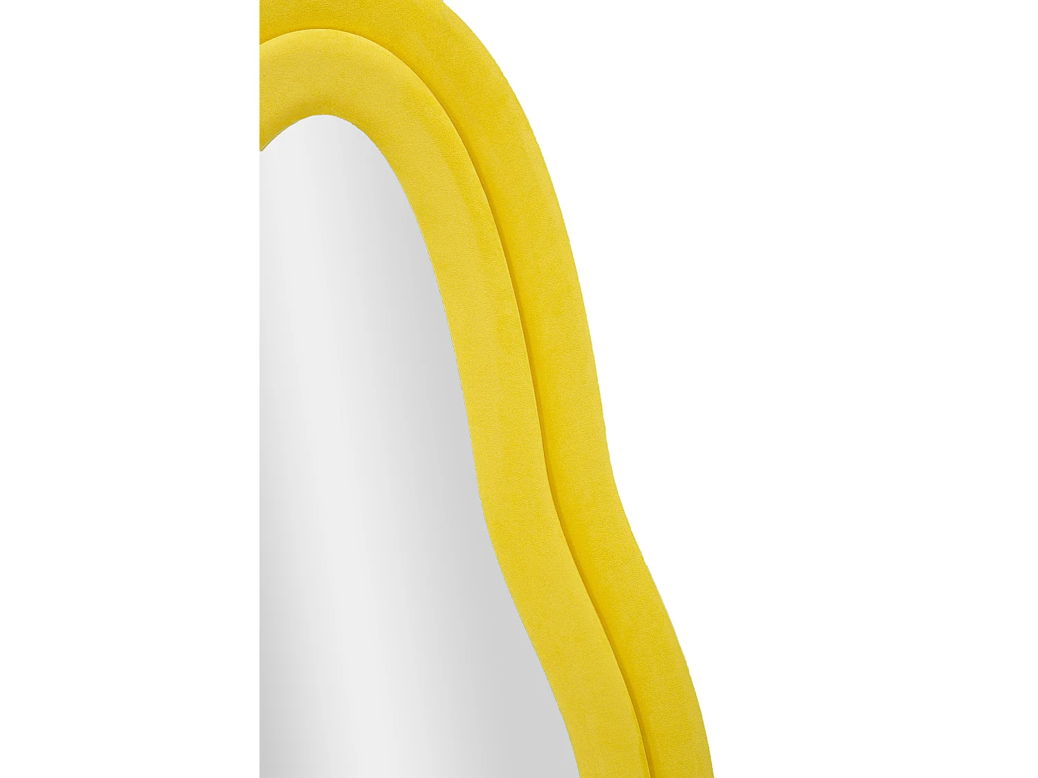 Specchio da parete in velluto giallo cm 60x4x160.