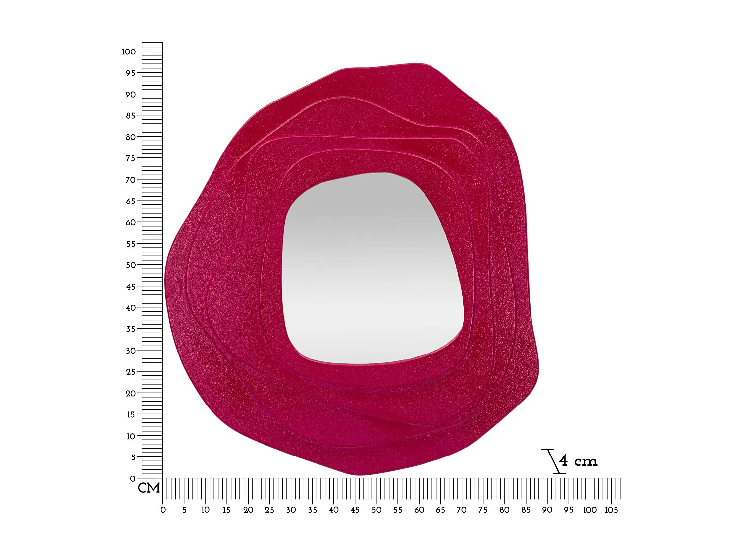 Miroir Mural Design "Dalia" 97cm Fuchsia