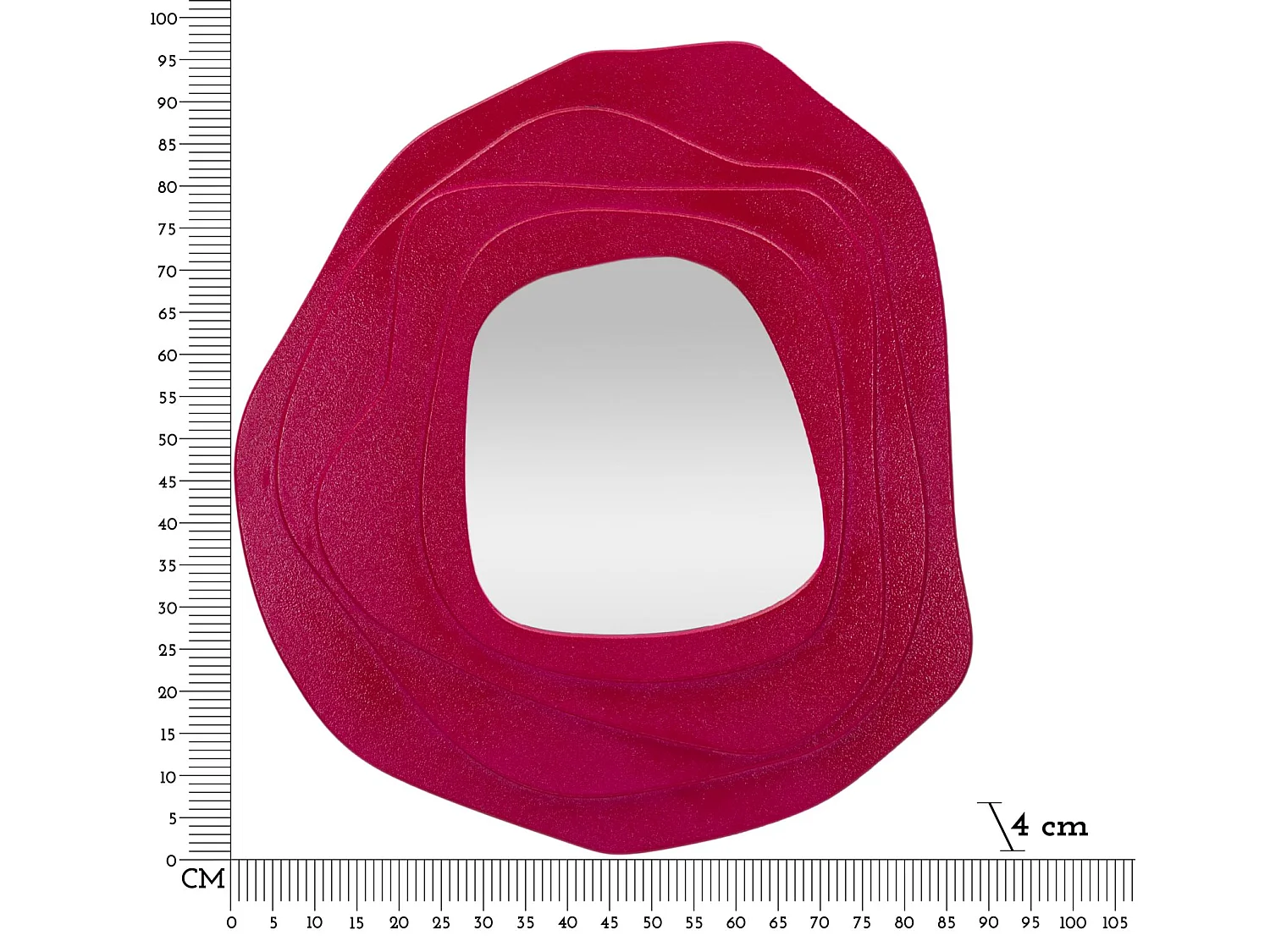 Espejo de pared de diseño en MDF 90x97 cm Dalia - Fucsia