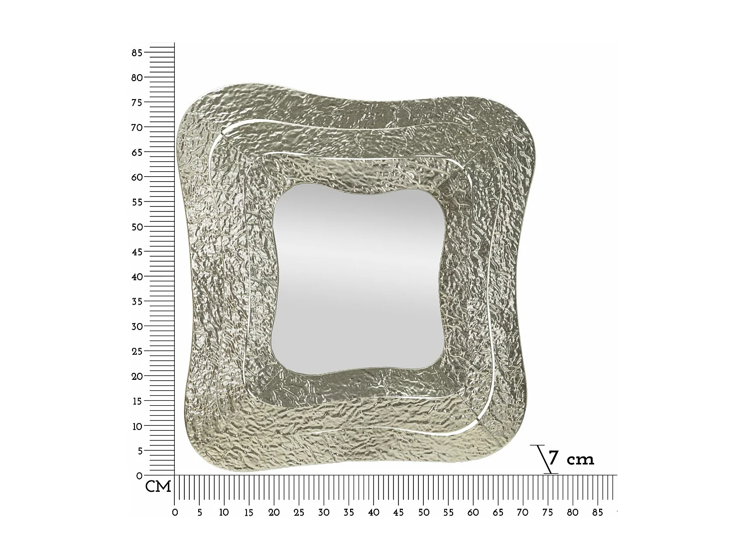 Miroir Mural Design "Aury" 79cm Argent