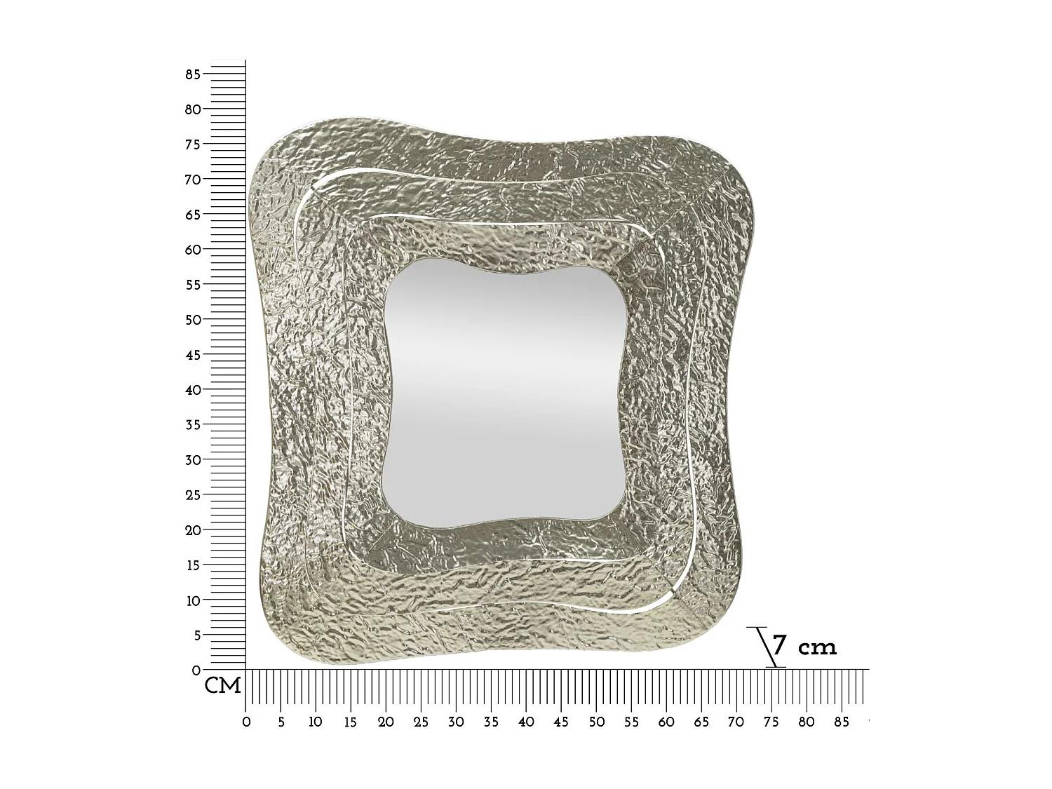 Miroir Mural Design "Aury" 79cm Argent