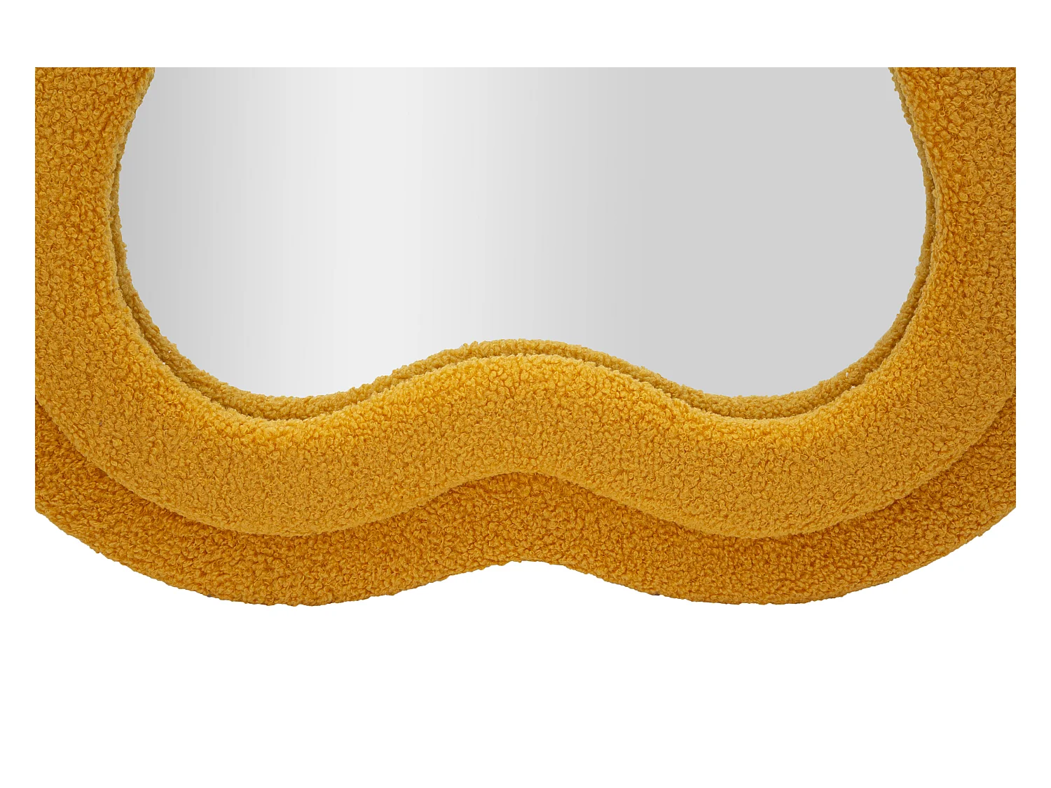 Miroir Mural en Tissu Bouclé "Teddy" 160cm Moutarde