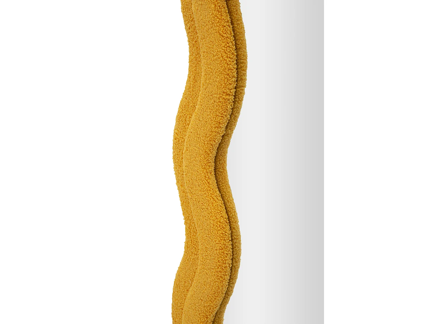 Specchio da parete in bouclè senape cm 60x4x160