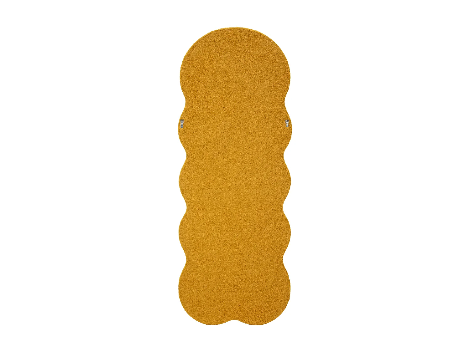 Specchio da parete in bouclè senape cm 60x4x160