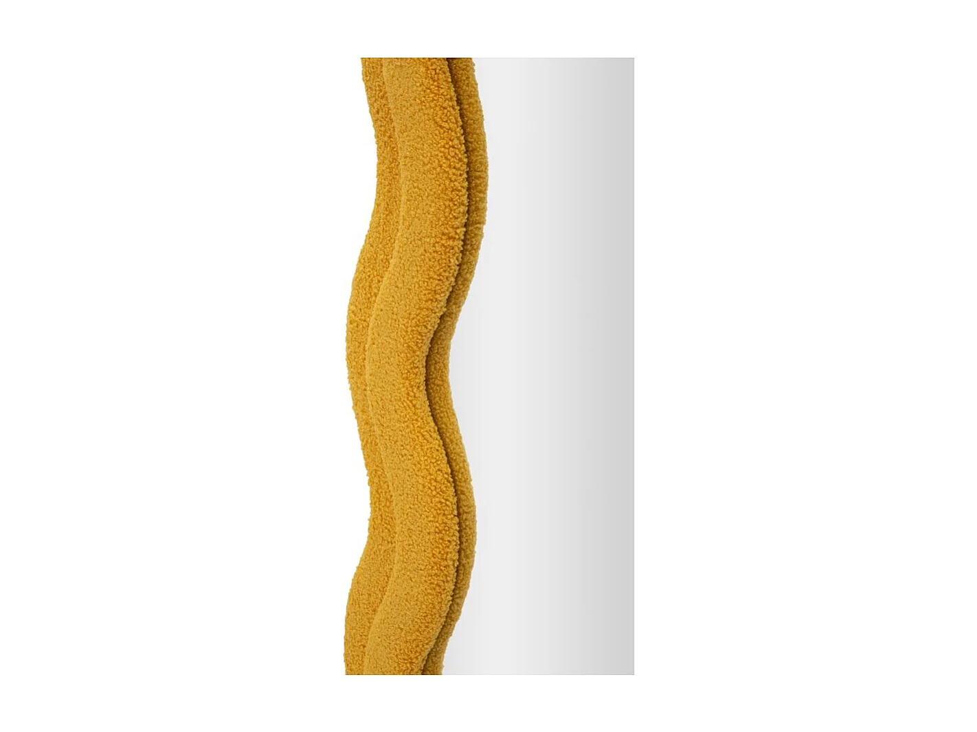 Specchio da parete in bouclè senape cm 60x4x160