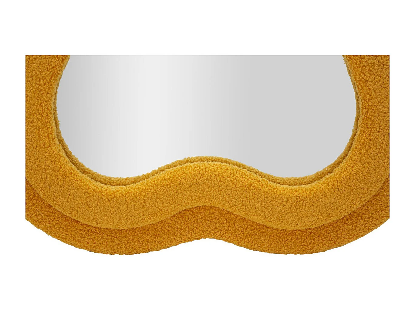 Specchio da parete in bouclè senape cm 60x4x160