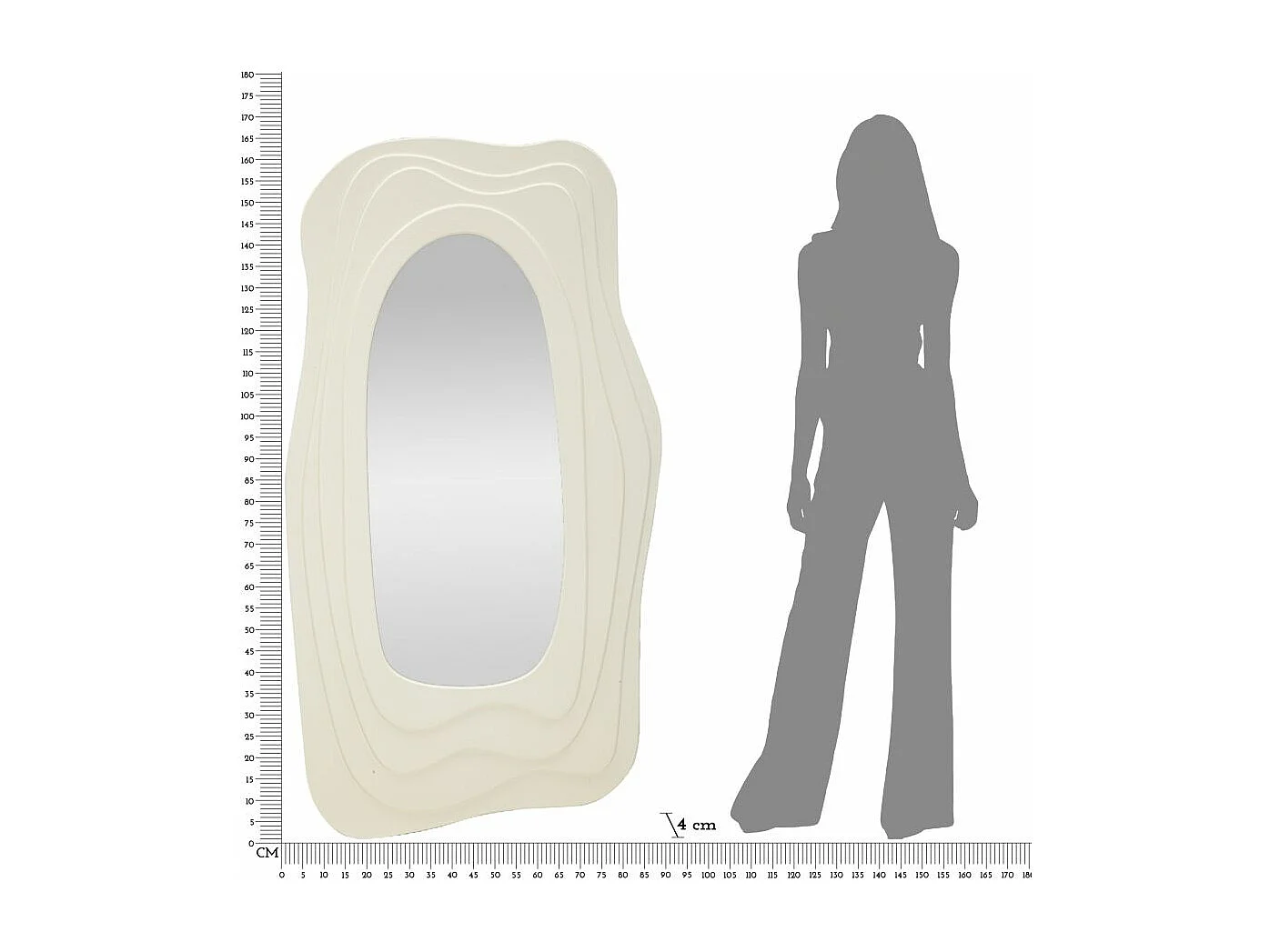 Specchio da parete bianco cm 90x4x165.