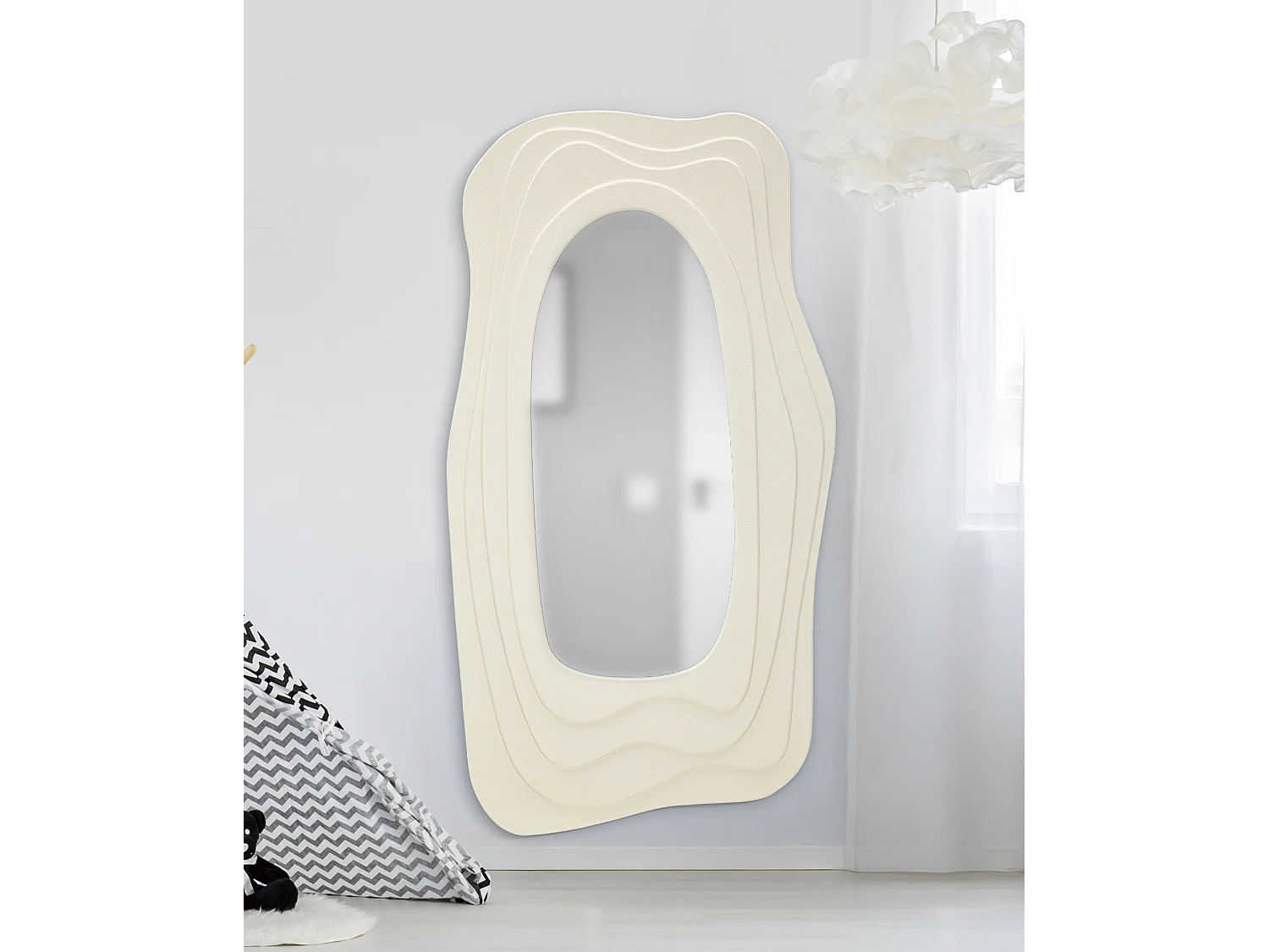 Miroir Mural Design "Daphné" 165cm Blanc