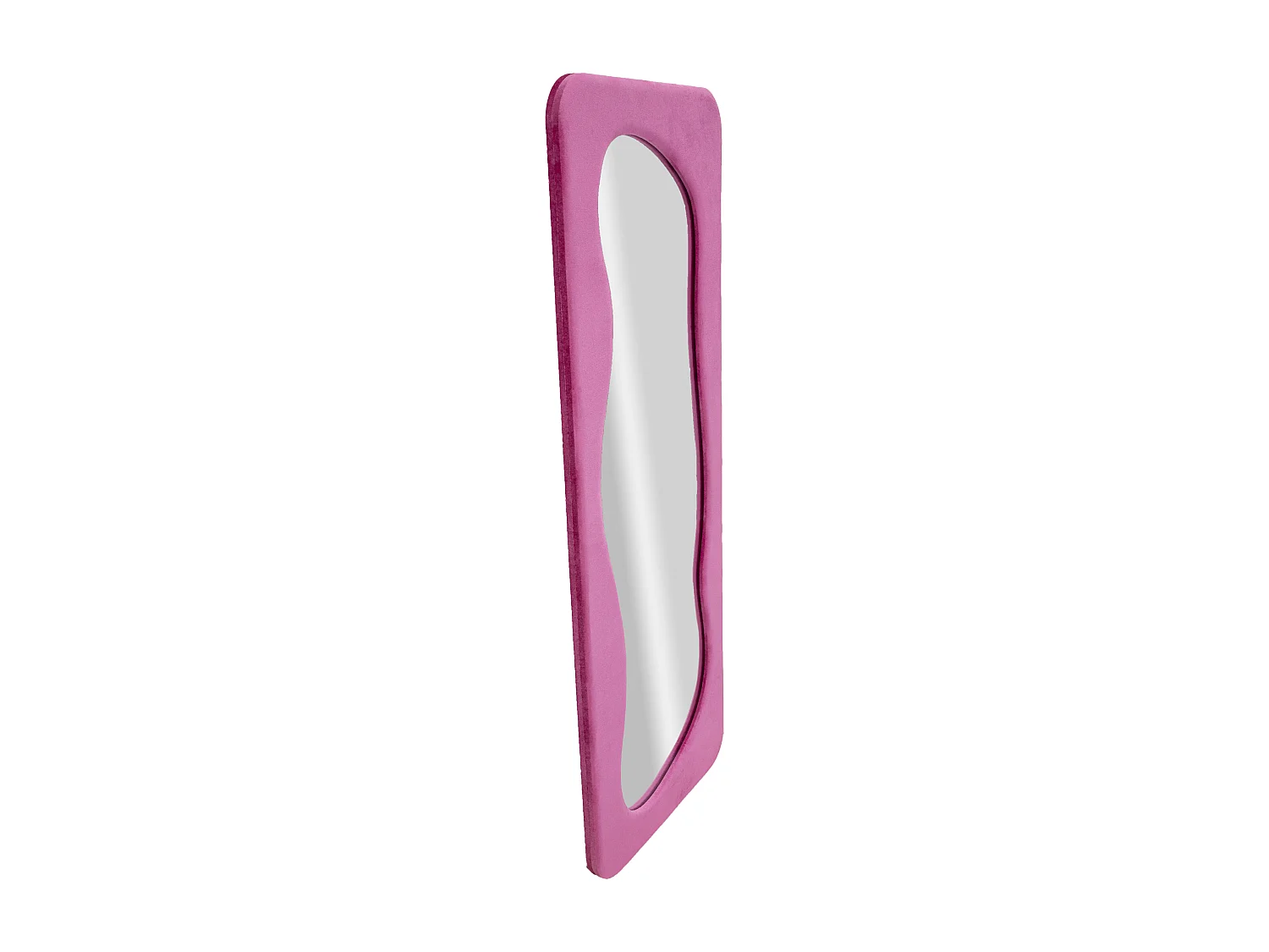 Specchio da parete in velluto fucsia cm 60x4x160