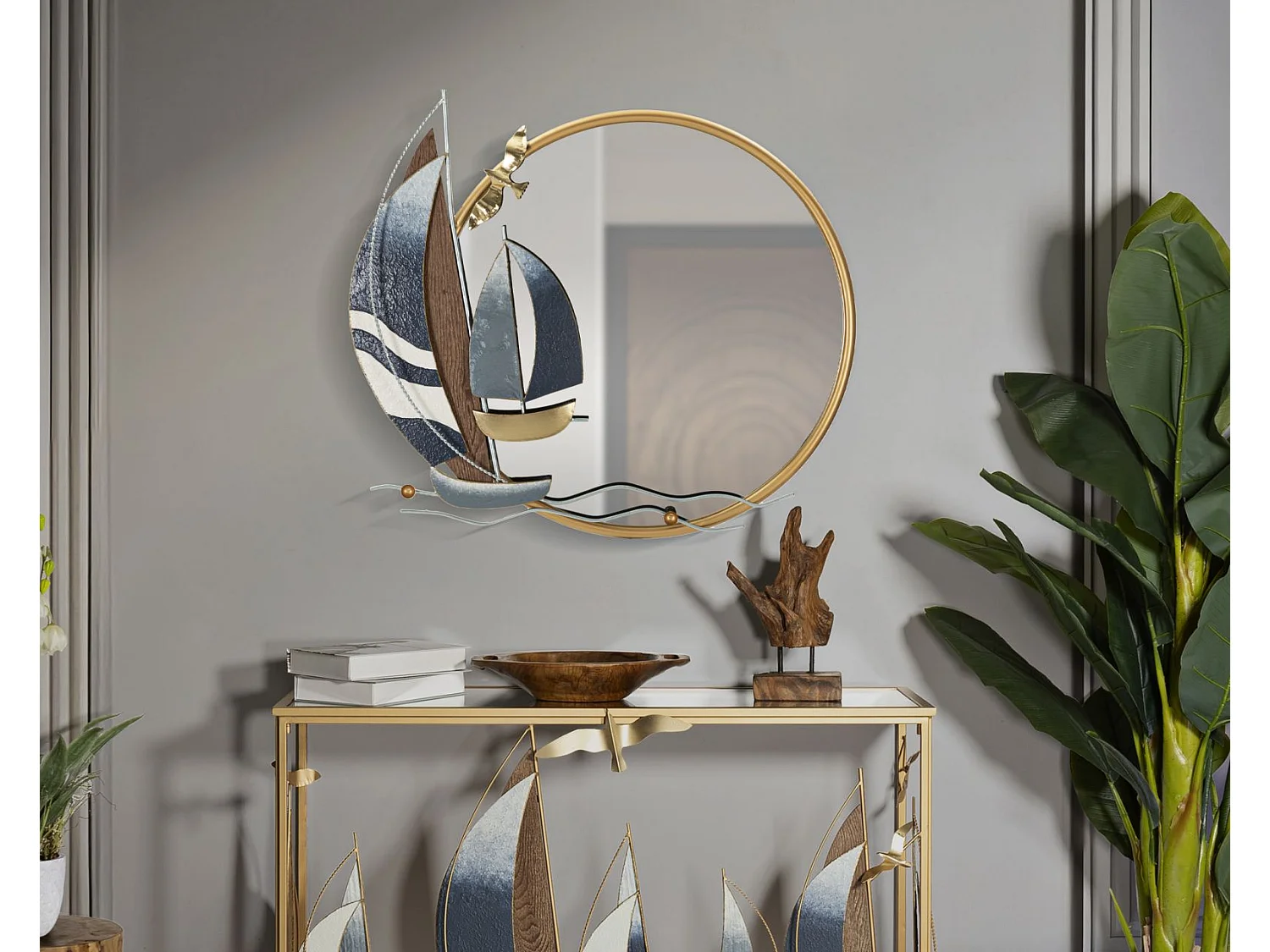 Miroir Mural Déco "Voile" 71cm Multicolore