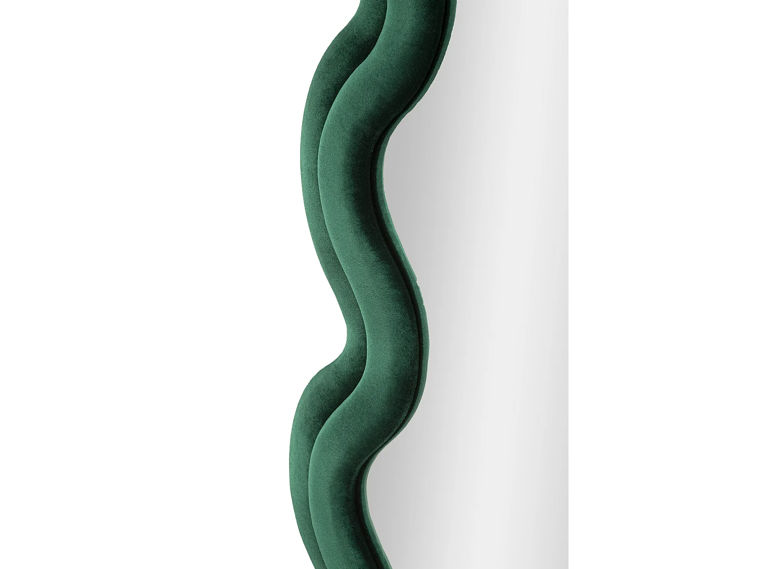 Specchio da parete in velluto verde cm 58x4x160