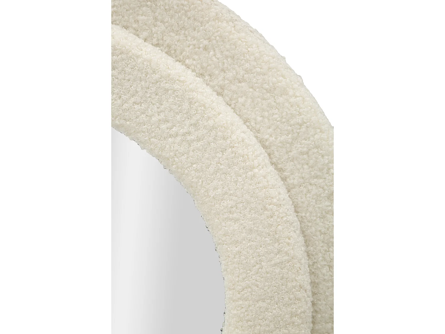 Crèmekleurige bouclé wandspiegel 60x4x160 cm