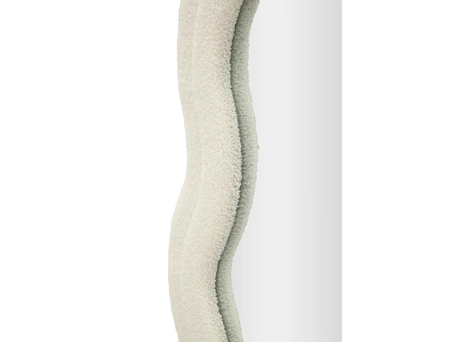 Specchio da parete in bouclè crema cm 60x4x160