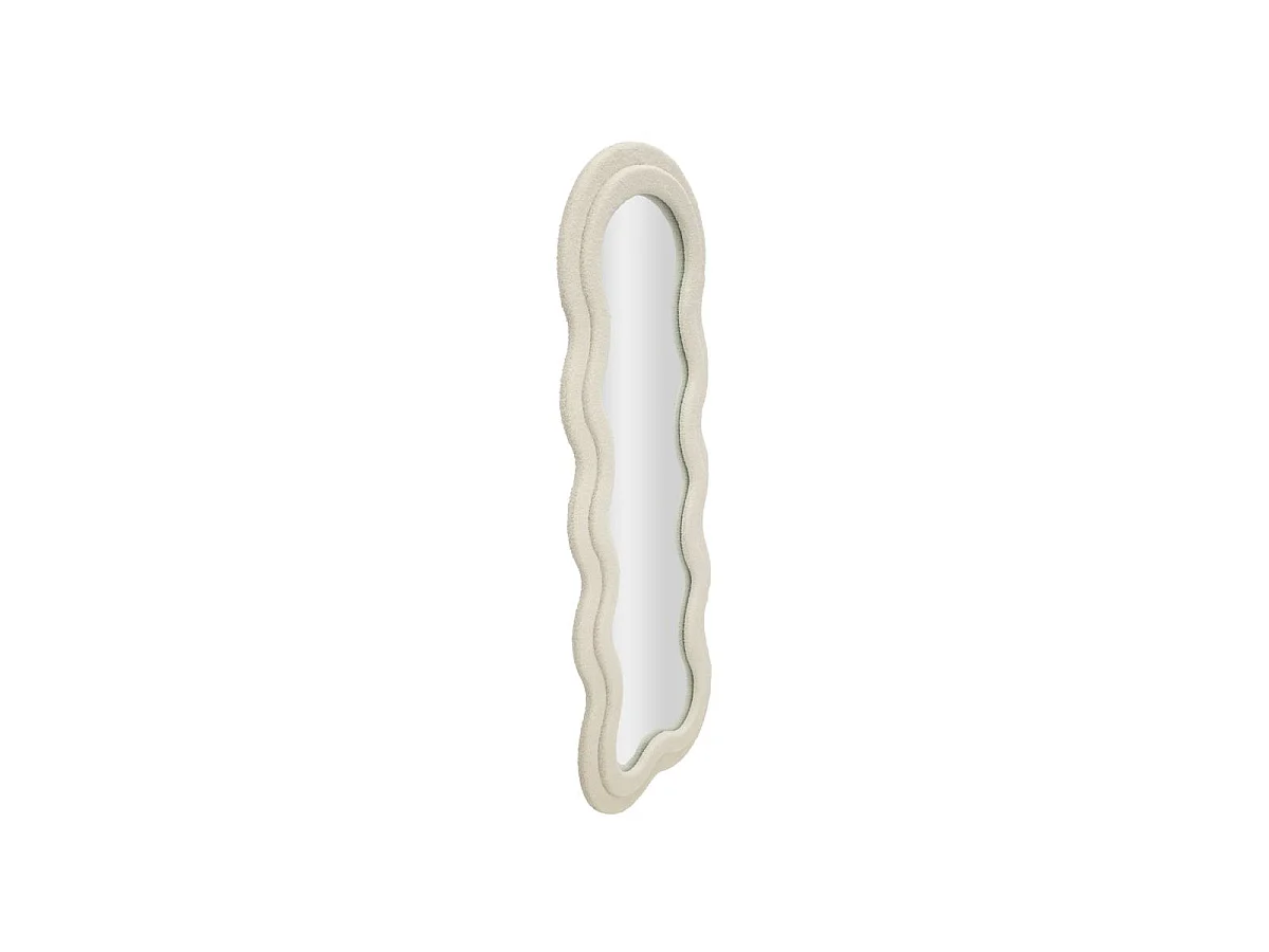Miroir Mural en Tissu Bouclé "Teddy" 160cm Crème