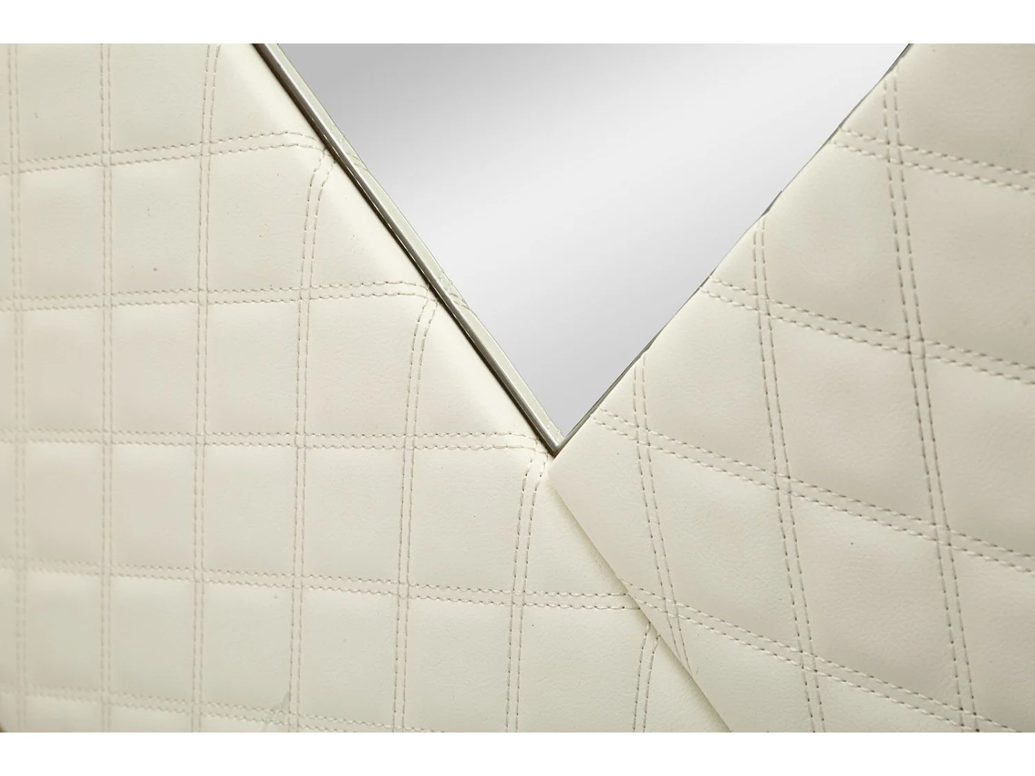 Miroir Mural Design "Sharon" 80cm Blanc & Or