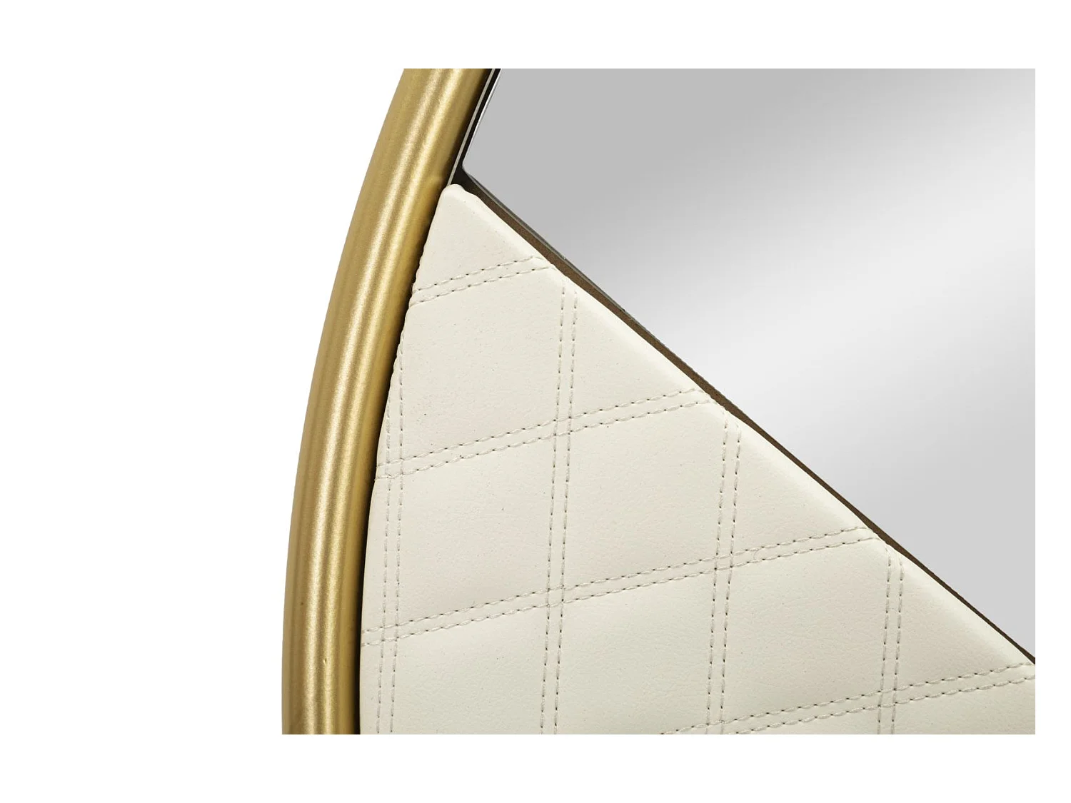 Miroir Mural Design "Sharon" 80cm Blanc & Or