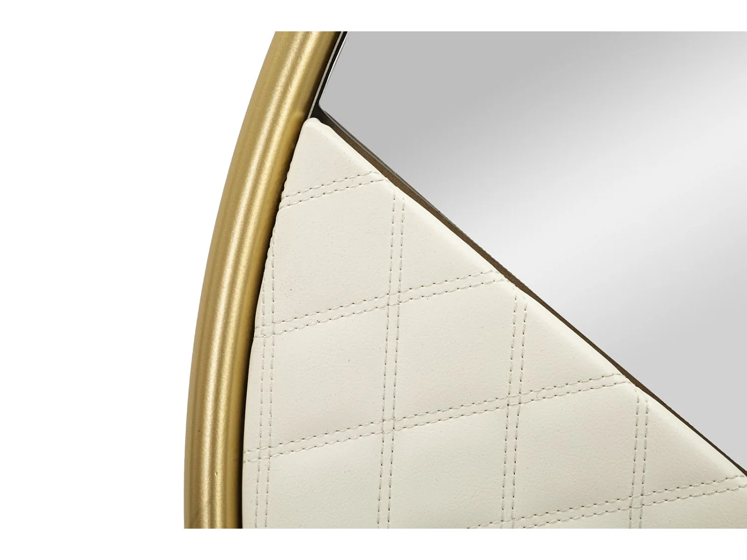 Miroir Mural Design "Sharon" 80cm Blanc & Or