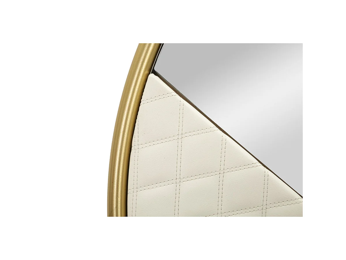 Miroir Mural Design "Sharon" 80cm Blanc & Or
