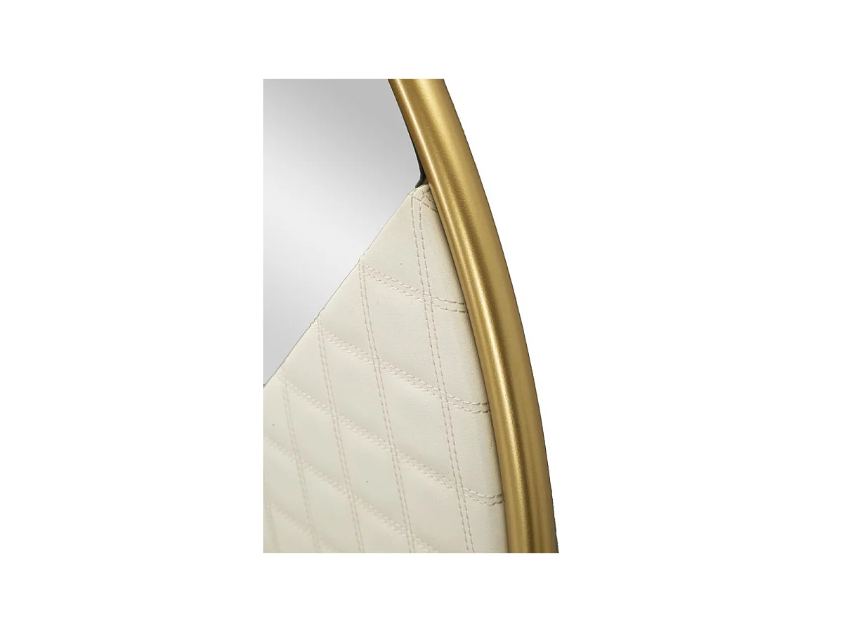 Miroir Mural Design "Sharon" 80cm Blanc & Or
