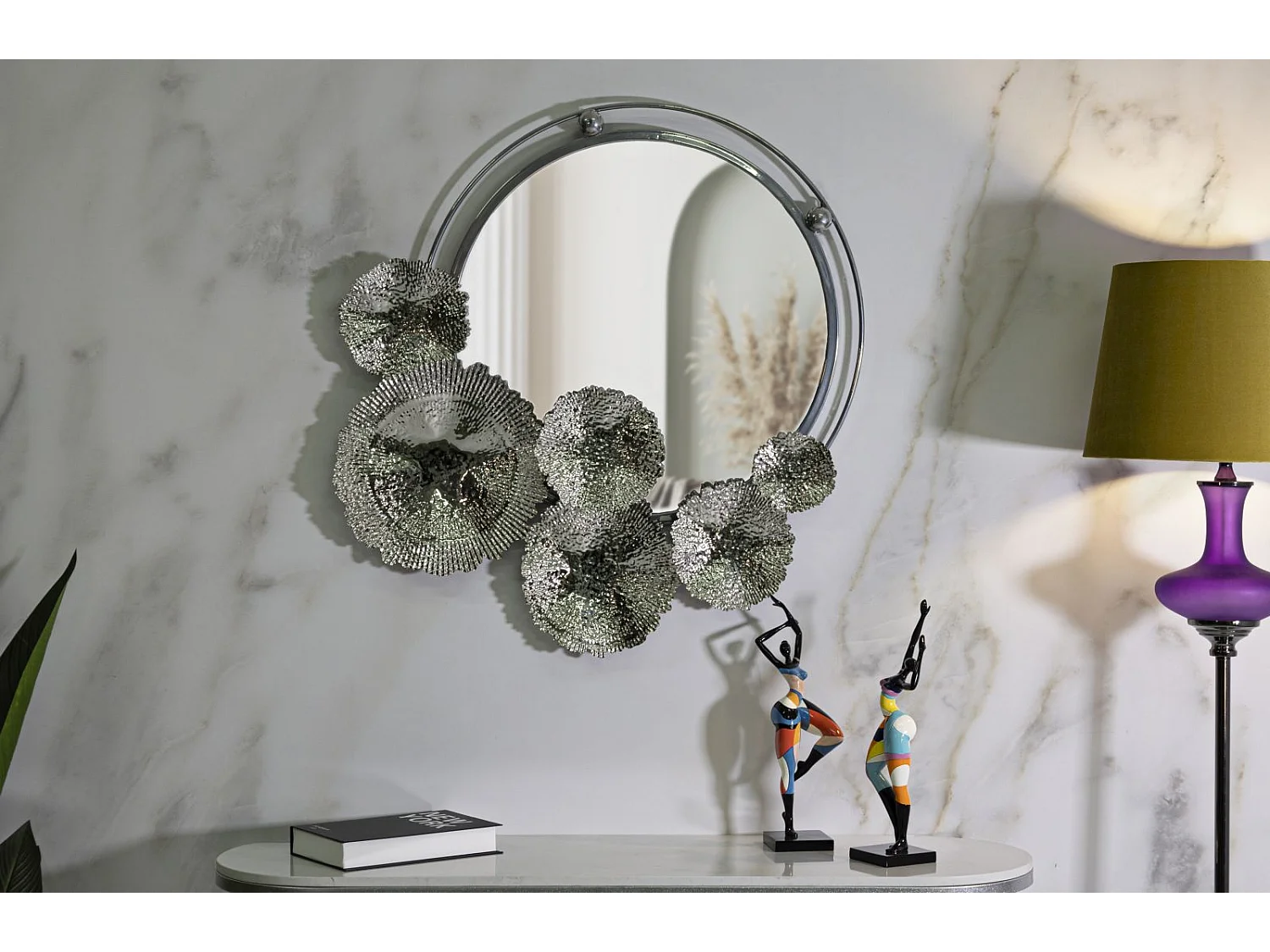 Miroir Mural Design "Kandi" 85cm Argent