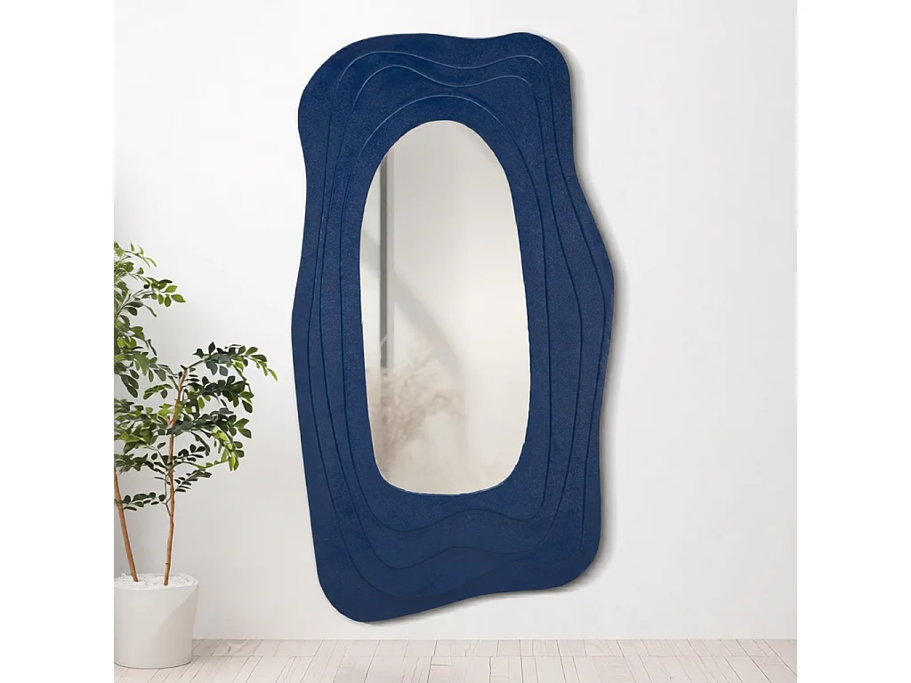 Espejo de pared de MDF y vidrio 90x165 cm Dafne - Azul Marino