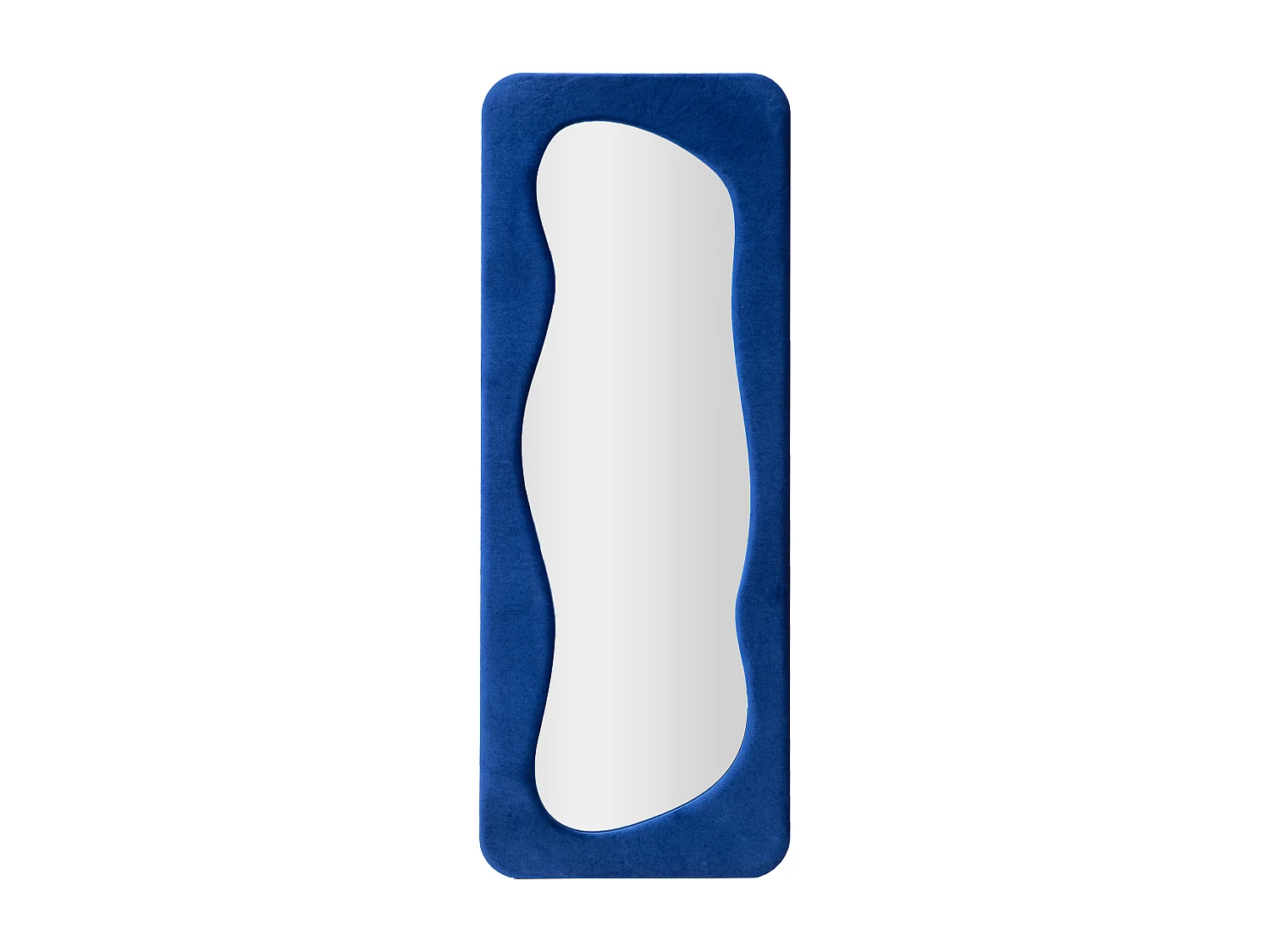 Specchio da parete in velluto blu cm 60x4x160