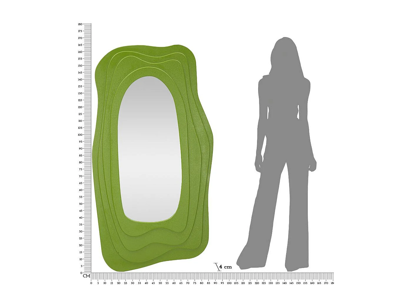 Miroir Mural Design "Daphné" 165cm Vert