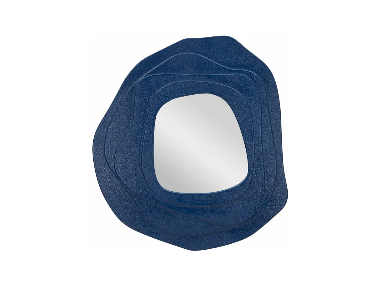Miroir Mural Bleu aux Formes Sinuées - Design Moderne et Créatif - 90x4x97 cm