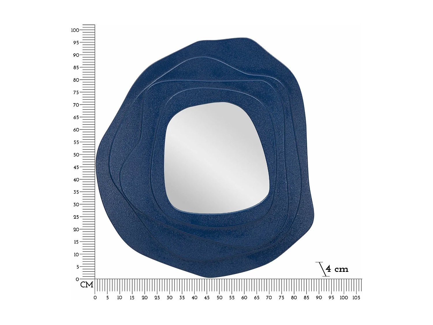 Specchio da parete blu cm 90x4x97