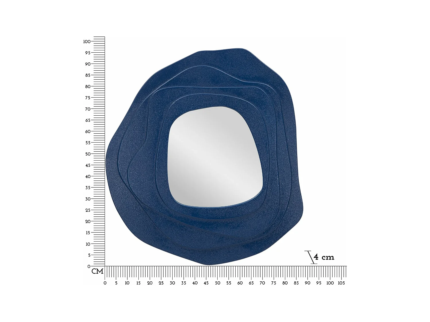 Specchio da parete blu cm 90x4x97