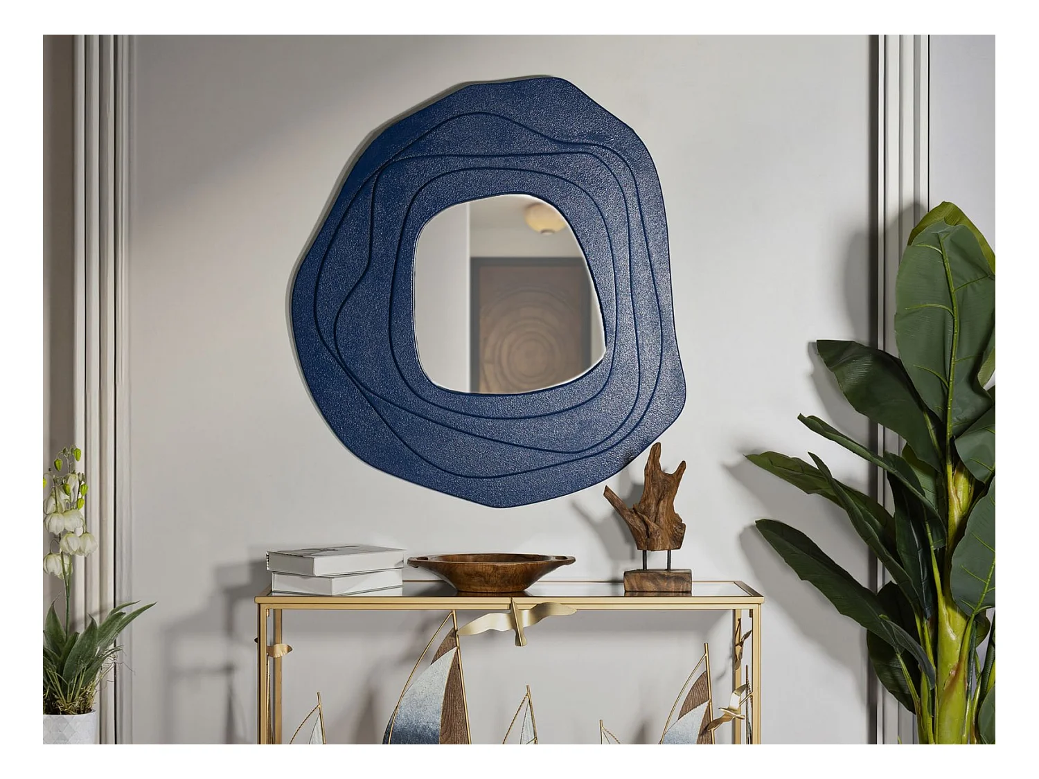 Specchio da parete blu cm 90x4x97