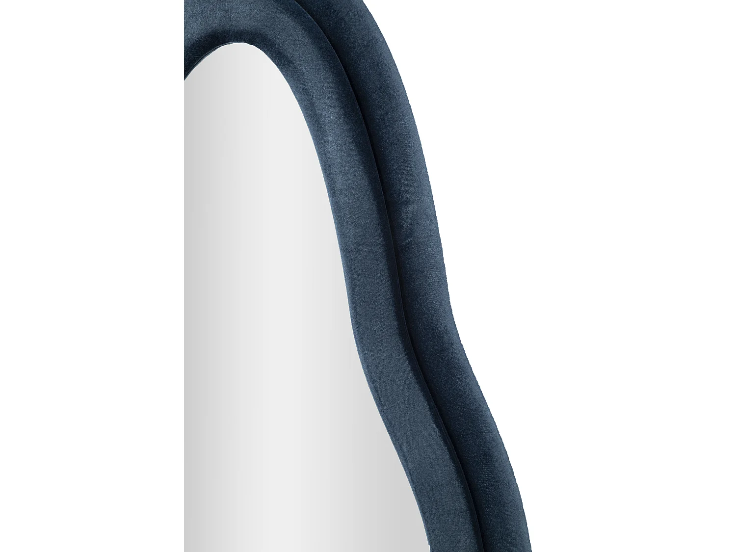 Specchio da parete in velluto blu cm 60x4x160.