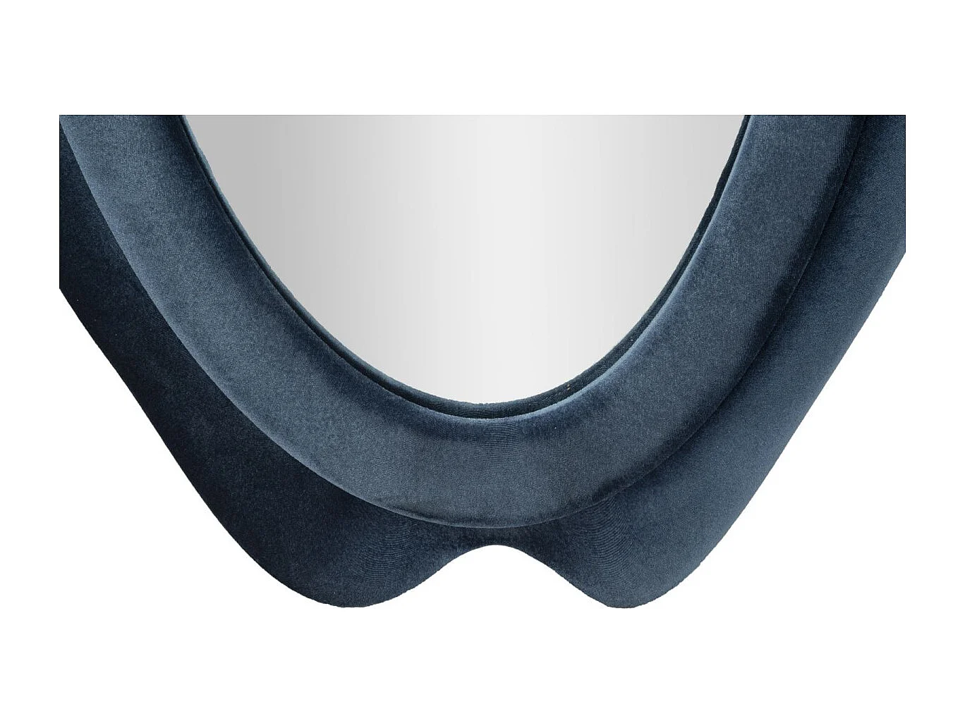 Blauwe fluwelen wandspiegel 60x4x160 cm.