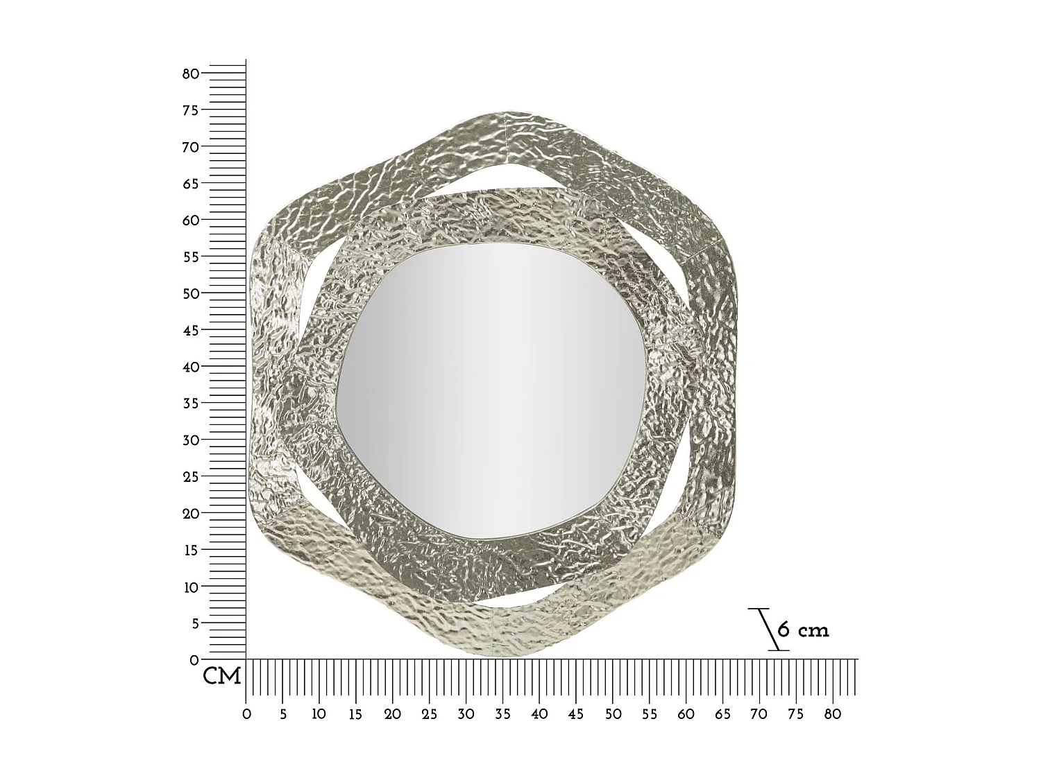 Miroir Mural Design "Aury" 75cm Argent