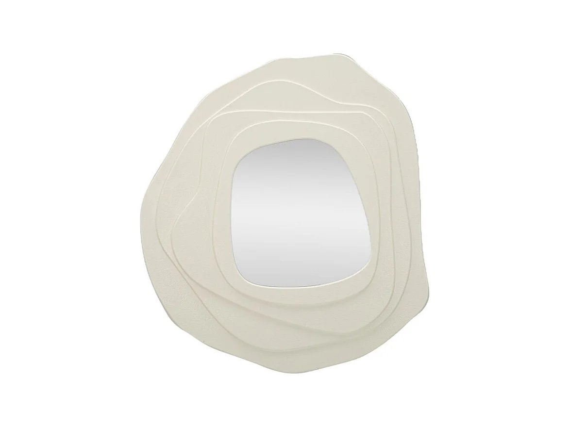 Miroir Mural Blanc aux Formes Sinuées - Design Moderne et Créatif - 90x4x97 cm