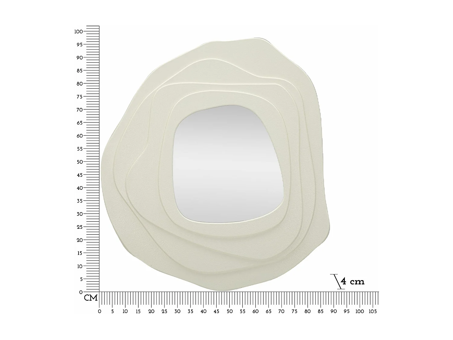 Miroir Mural Design "Dalia" 97cm Blanc