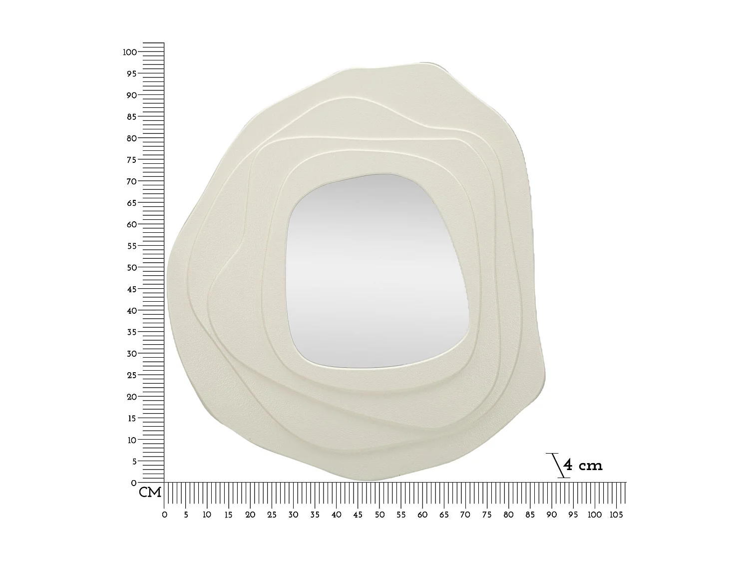 Miroir Mural Design "Dalia" 97cm Blanc