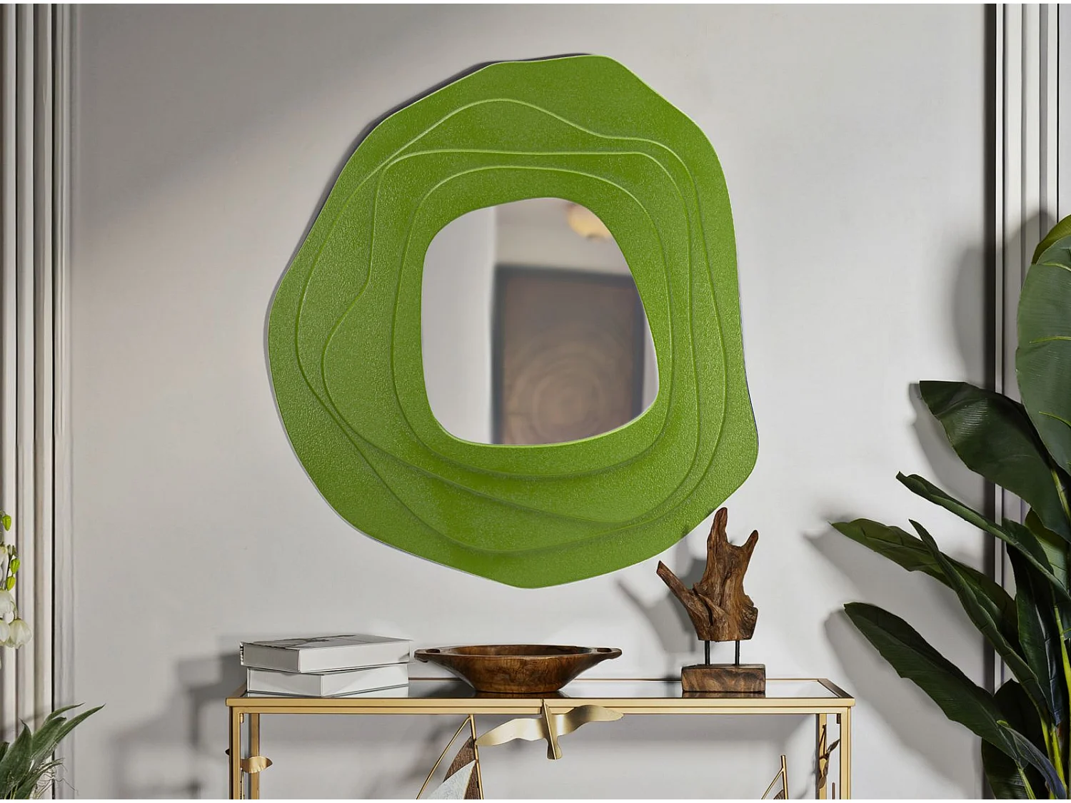 Miroir Mural Design "Dalia" 97cm Vert