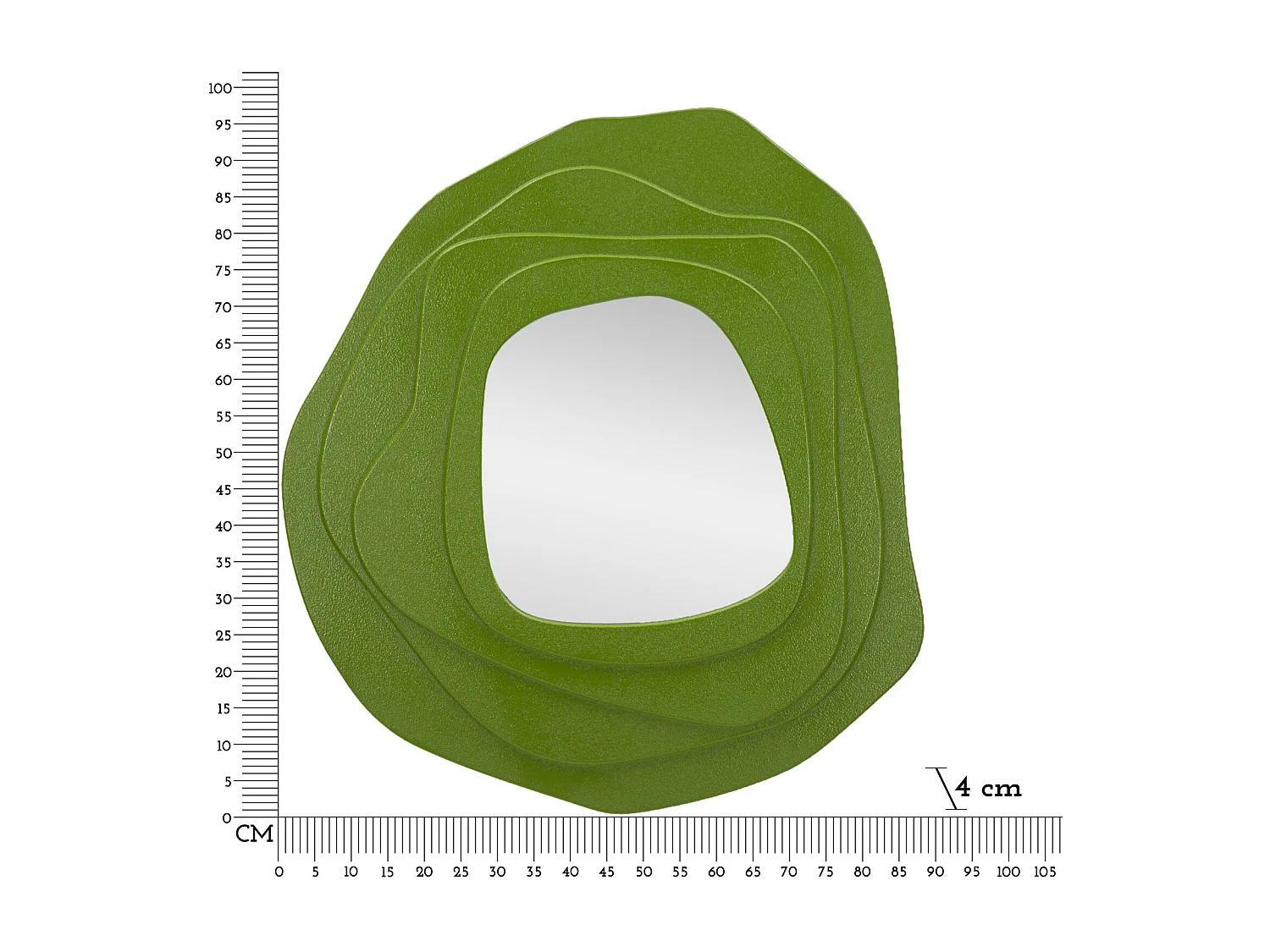 Miroir Mural Design "Dalia" 97cm Vert