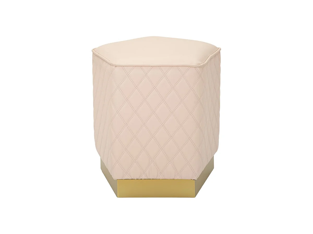 Pouf Matelassé "Sharon" 38cm Rose & Or