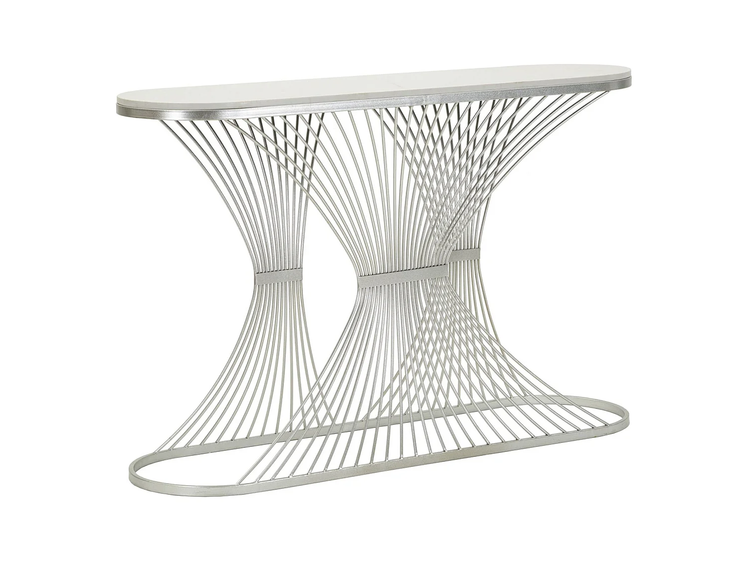 Console en métal argenté 120x35x79 cm