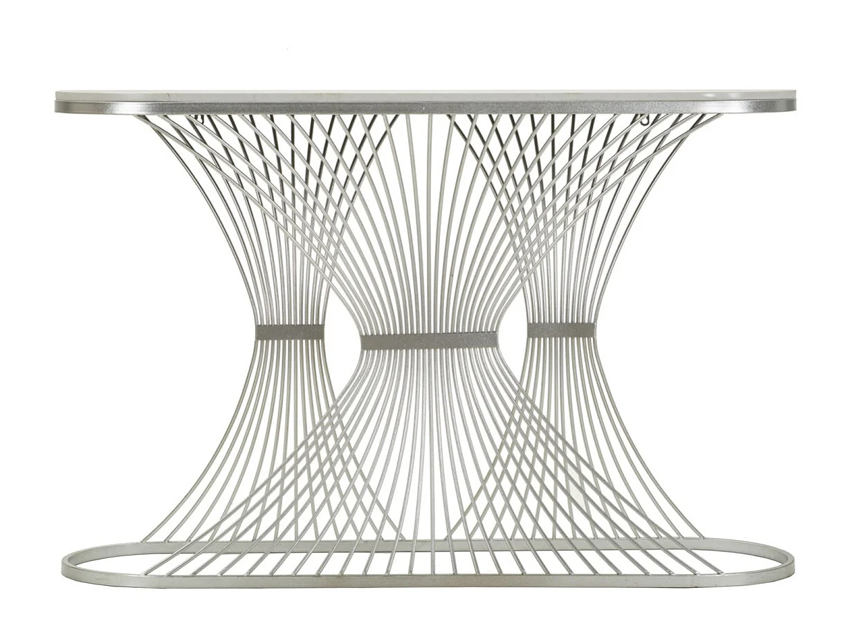 Console Design en Marbre "Bridge" 120cm Argent
