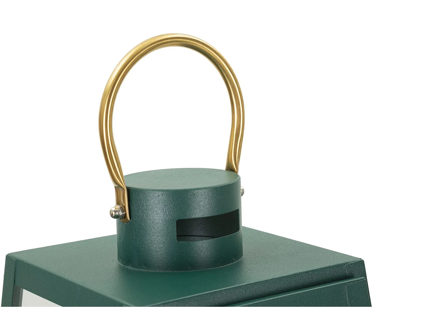 Lanterne in metallo verde set 2 pz cm Ø 25x25x57-20x20x45