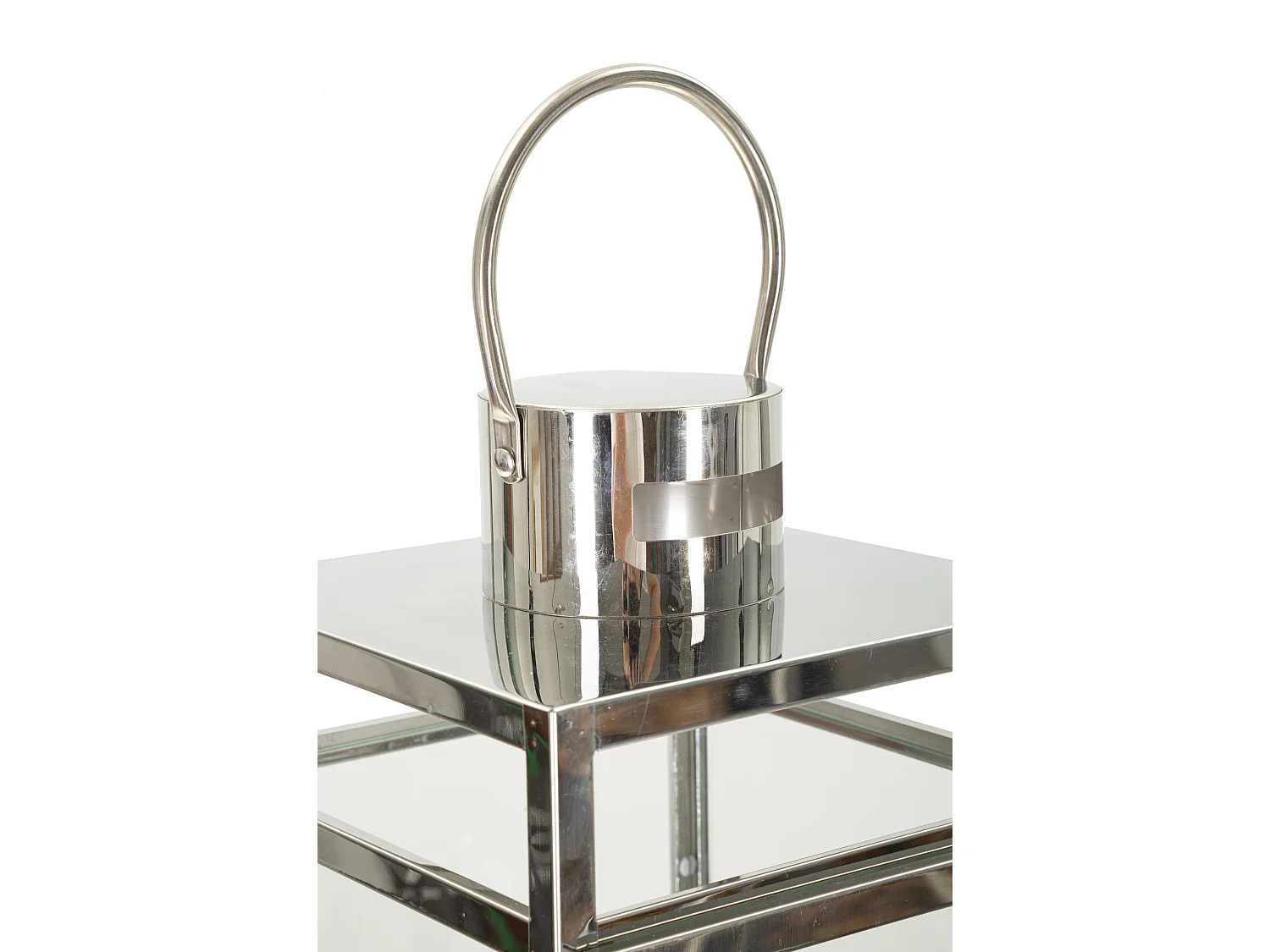 Lot de 3 Lanternes en Verre "Silvy" 70cm Argent