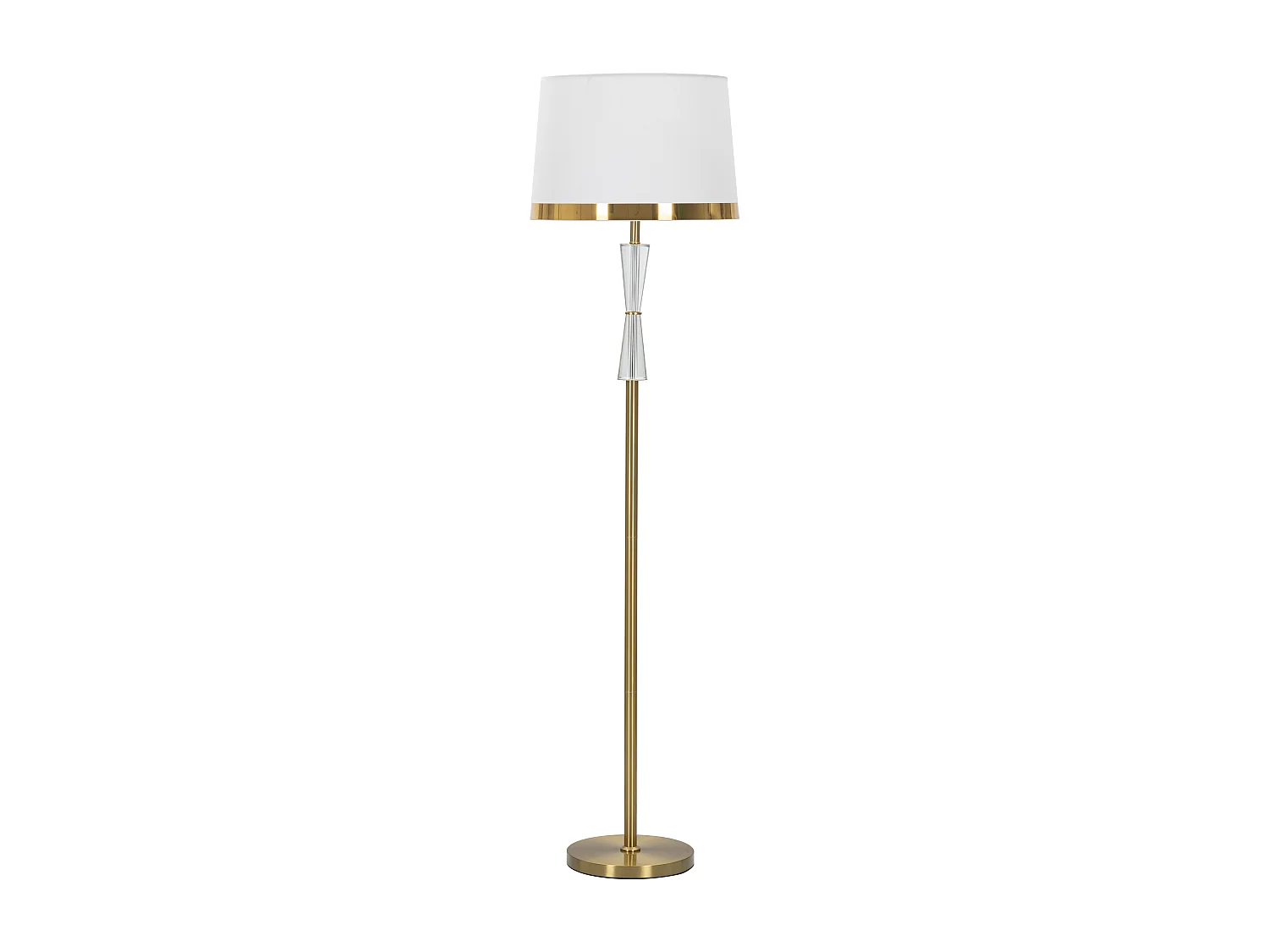 Lampadaire en Verre "Cristal" 153cm Blanc & Or