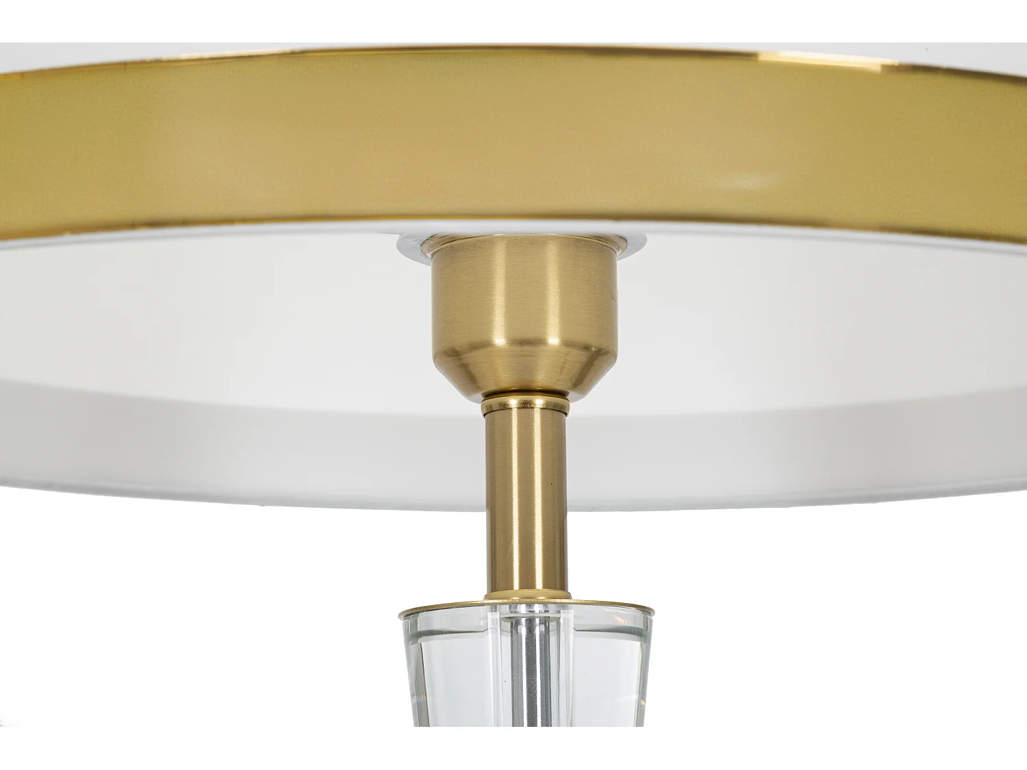 Lampadaire en Verre "Cristal" 153cm Blanc & Or